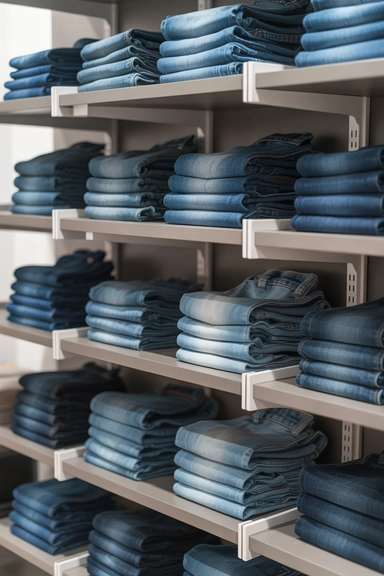 22 Jean Storage Ideas That Prevent Piles and Creases 13 Shelf Height Adjustments for Folded Jeans