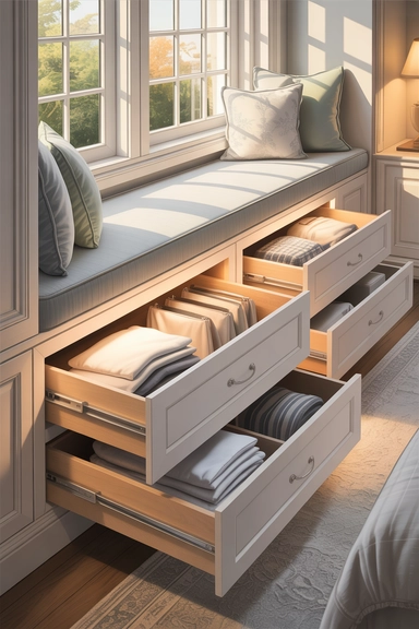 Under-Window Drawer Units That Utilize Dead Zones
