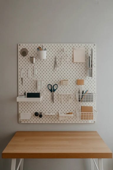 Use IKEA Wall Storage to Lift Clutter Off the Desk