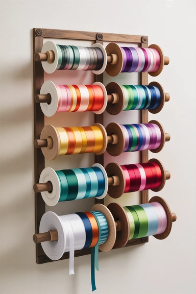  Vertical Ribbon Spools Using Paper Towel Holders