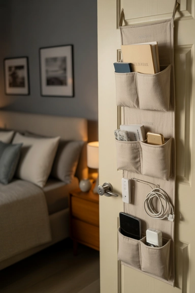 Bedroom Door Storage for Night-Time Essentials