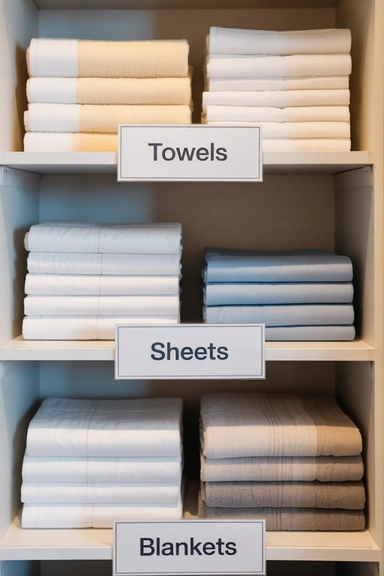 21 Smart Linen Closet Organizing Ideas for a Clutter-Free Home 14 Label Every Shelf Section