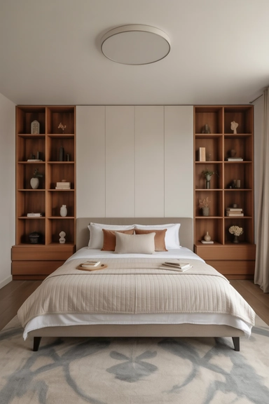 23 Bedroom Organizing Ideas That Reduce Visual Clutter Instantly 14 Symmetrical Storage That Brings Visual Balance