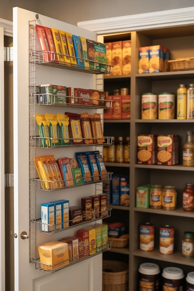 22 Smart Snack Organization Ideas for Zero Clutter 14 Use Door Racks for Small Snack Items