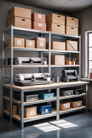 21 IKEA Craft Room Hacks That Keep Supplies Perfectly Organized 14 BROR Shelving for Heavy Craft Equipment Storage