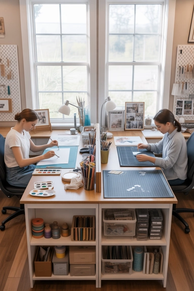 22 Smart Craft Room Layout Ideas That Make Small and Large Spaces Work Better 14 Craft Room Layout Ideas for Shared or Multi-User Spaces