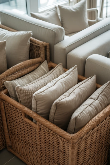 21 Apartment Organizing Hacks That Reduce Visual Clutter Fast 14 Keep Soft Items From Spreading Across Furniture