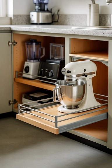 Slide-Out Appliance Shelves for Heavy Kitchen Tools