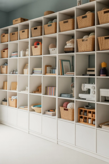 Stackable Storage Cubes for Modular Room Layouts