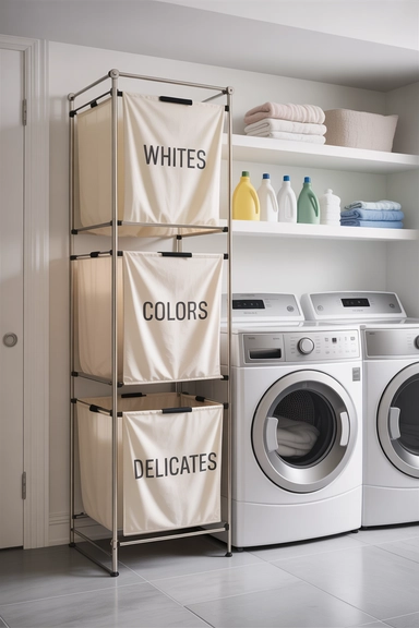 22 Vertical Storage Ideas That Reclaim Floor Space and Clear Visual Clutter 14 Vertical Laundry Sorters That Replace Floor Hampers