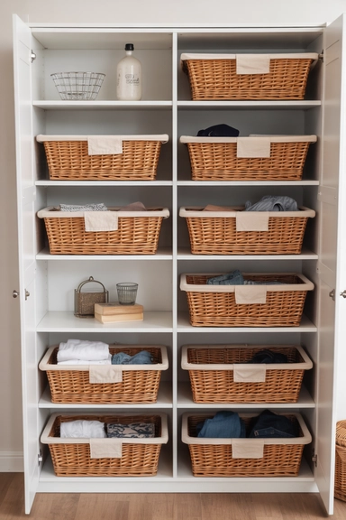 21 Cheap Basket Organizing Ideas That Tidy Your Home on a Budget 15 Baskets Used as Drawer Alternatives in Open Storage