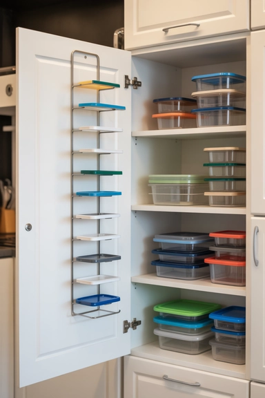  Door-Mounted Lid Racks for Extra Space