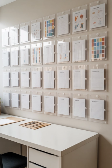 Adhesive Wall Pockets for Reference Sheets