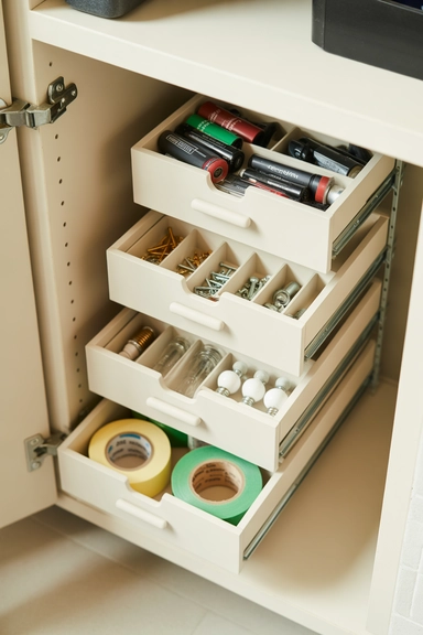 21 Utility Closet Organization Ideas That Eliminate Household Clutter 15 Small Drawer Units for Loose Accessories