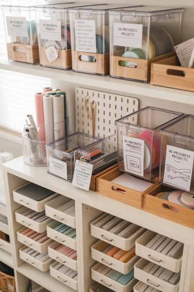 19 Cricut Organization Ideas That Keep Supplies Accessible 15 Storage Zones for In-Progress Cricut Projects
