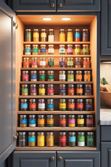 Tiered Spice Racks for Full Jar Visibility