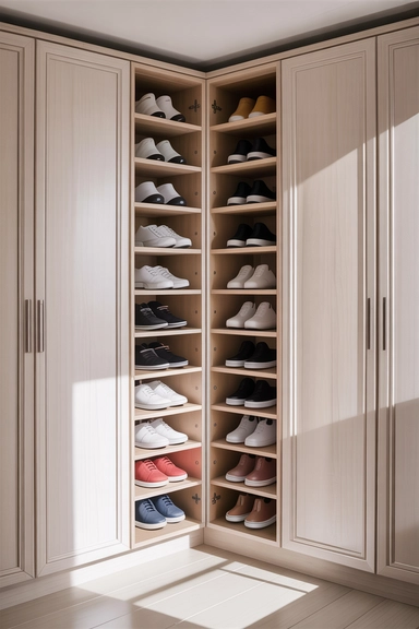Vertical Shoe Towers That Replace Floor Racks