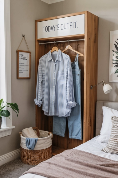 23 Practical Ideas to Organize Your Life for Cheap and Stay Clutter-Free 16 CLOSET DAILY OUTFIT PLANNING AREA