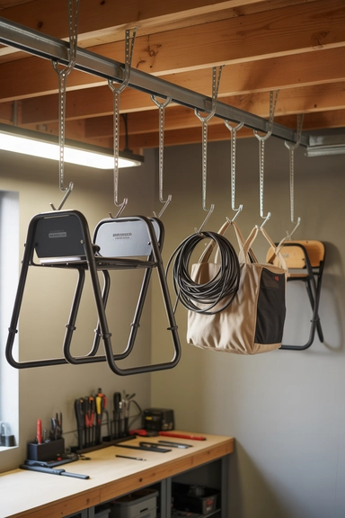 22 Genius Garage Ceiling Storage Ideas to Maximize Overhead Space 16 Ceiling Hook Systems for Hanging Gear