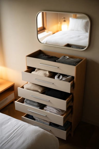 Compact Vertical Dressers for Clothing Control