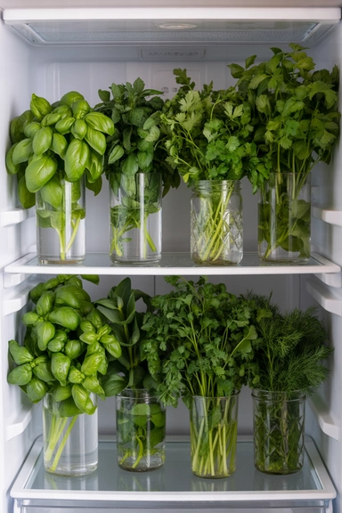 21 Ways to Store Fruits and Vegetables Without Waste 16 Use Dedicated Herb Storage Systems