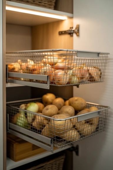  Use Sliding Baskets for Produce Storage