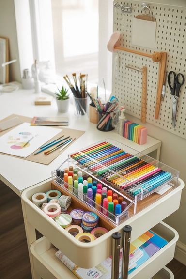 23 Outside-of-the-Box Organizing Hacks That Transform Your Home 16 Rolling Carts with Customized Dividers for Mobile Storage