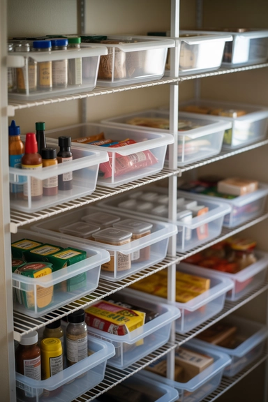 22 Dollar Store Pantry Organizing Ideas That Reduce Daily Clutter 16 Shallow Dollar Store Trays for Shelf Zoning
