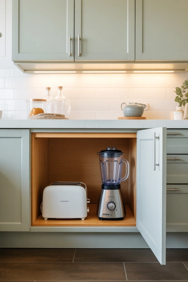 21 Smart Space Saving Kitchen Hacks That Reduce Daily Clutter 16 Under-Counter Appliance Garages