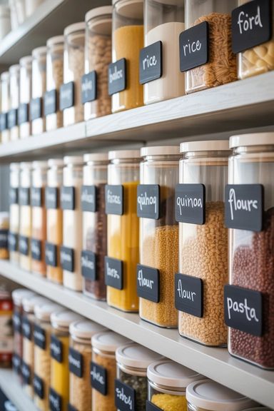 23 Cheap Kitchen Organizing Hacks That Make Small Kitchens Work Better 16 Chalk Labels to Maintain Pantry Order