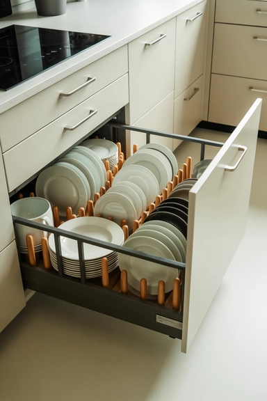 Deep Drawer Peg Systems for Dish Stability
