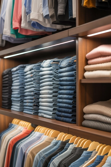 22 Jean Storage Ideas That Prevent Piles and Creases 16 Separating Jeans from Other Clothing