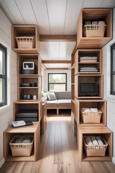 Stackable Modular Storage Cubes for Flexible Layouts