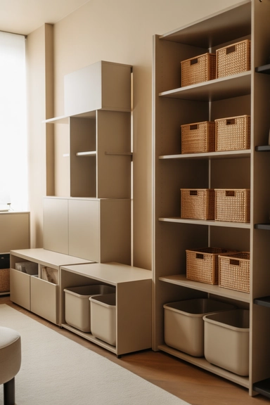 20 Tiny Rental Organization Hacks Designed for Tight Rental Spaces 16 Treat Temporary Storage as Permanent in Appearance