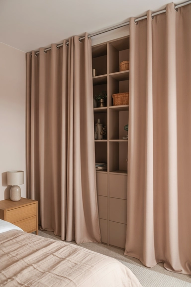 23 Bedroom Organizing Ideas That Reduce Visual Clutter Instantly 17 Curtains and Panels That Hide Storage Zones