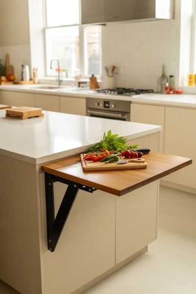 21 Smart Kitchen Counter Organization Ideas for Clear Surfaces 17 Foldable Counter Extensions for Temporary Prep Space