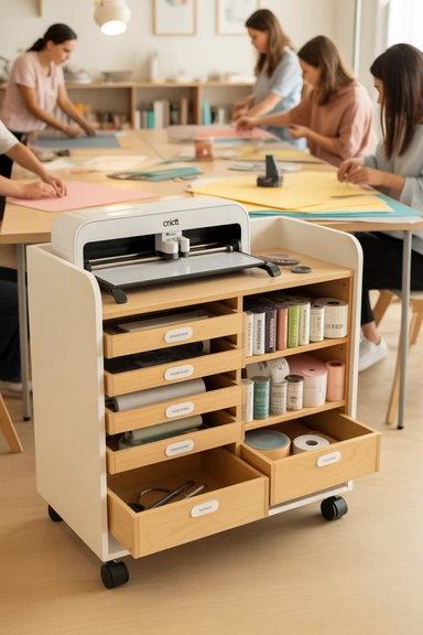 19 Cricut Organization Ideas That Keep Supplies Accessible 17 Mobile Storage Units for Shared Craft Spaces