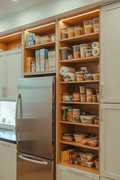 22 Kitchen Storage Ideas That Make Every Space Work Smarter 17 Refrigerator Cabinet Pairing for Food Flow Efficiency