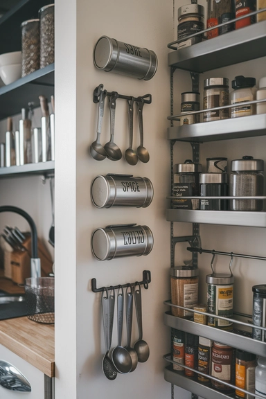 Add Magnetic Strips for Metal Spice Jars and Tools