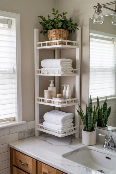 BATHROOM CORNER SHELF TOWERS