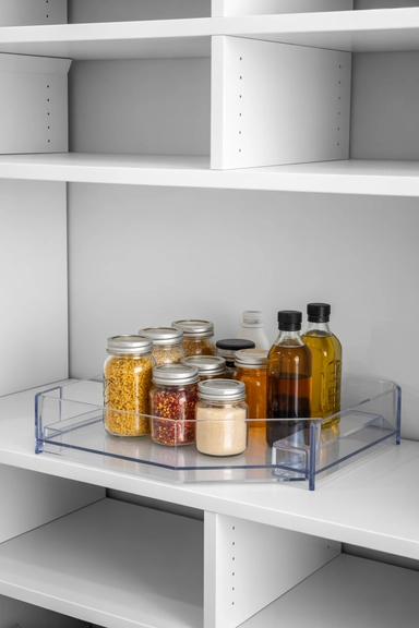 Use Clear Turntables for Bottles and Jars