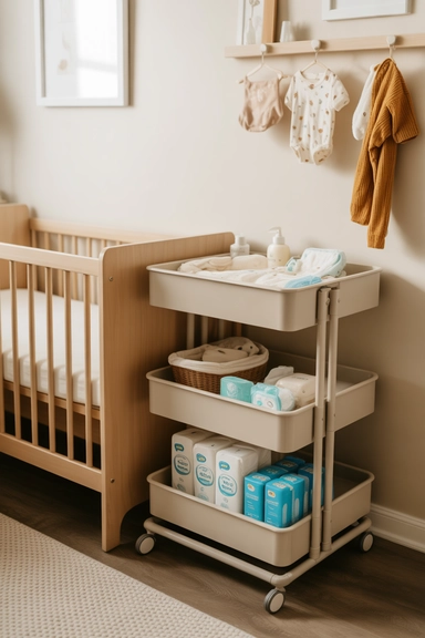 Baby Care Cart for Nursery Essentials