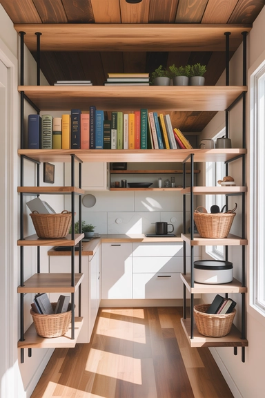 Ceiling-Suspended Shelves for Lightweight Everyday Items