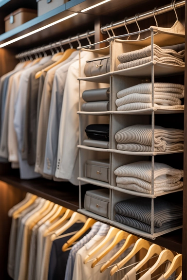 Hanging Closet Organizers That Segment Wardrobe Space