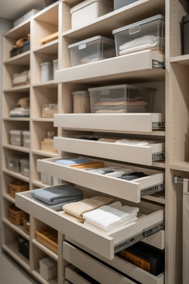 Pull-Out Shelves for Deeper Closet Spaces