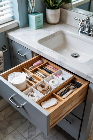 BATHROOM DRAWER ORGANIZERS FOR TINY ITEMS