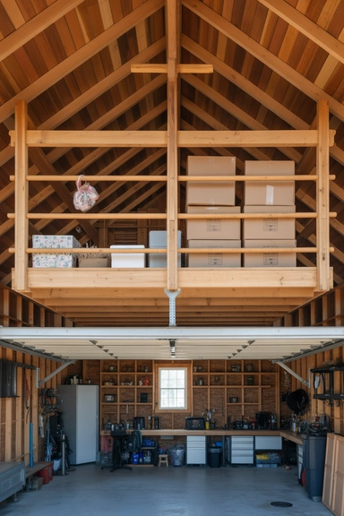 22 Genius Garage Ceiling Storage Ideas to Maximize Overhead Space 19 Custom Built-In Overhead Loft Storage