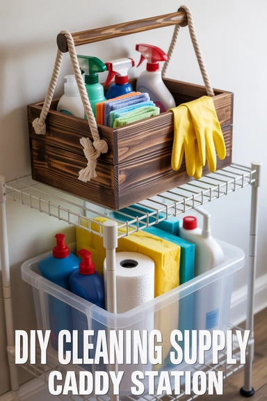 DIY Cleaning Supply Caddy Station