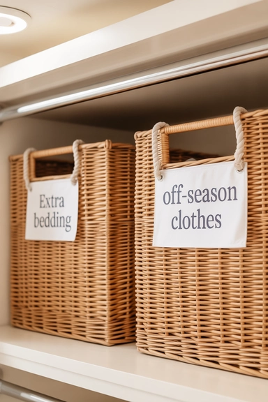 Dollar Store Baskets for Top-Shelf Bulk Storage