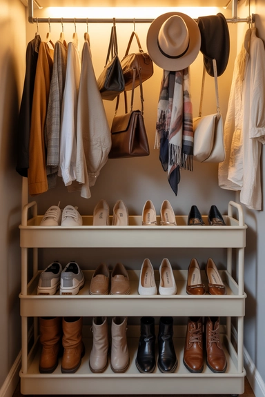 Shoe and Accessory Cart for Closet Overflow